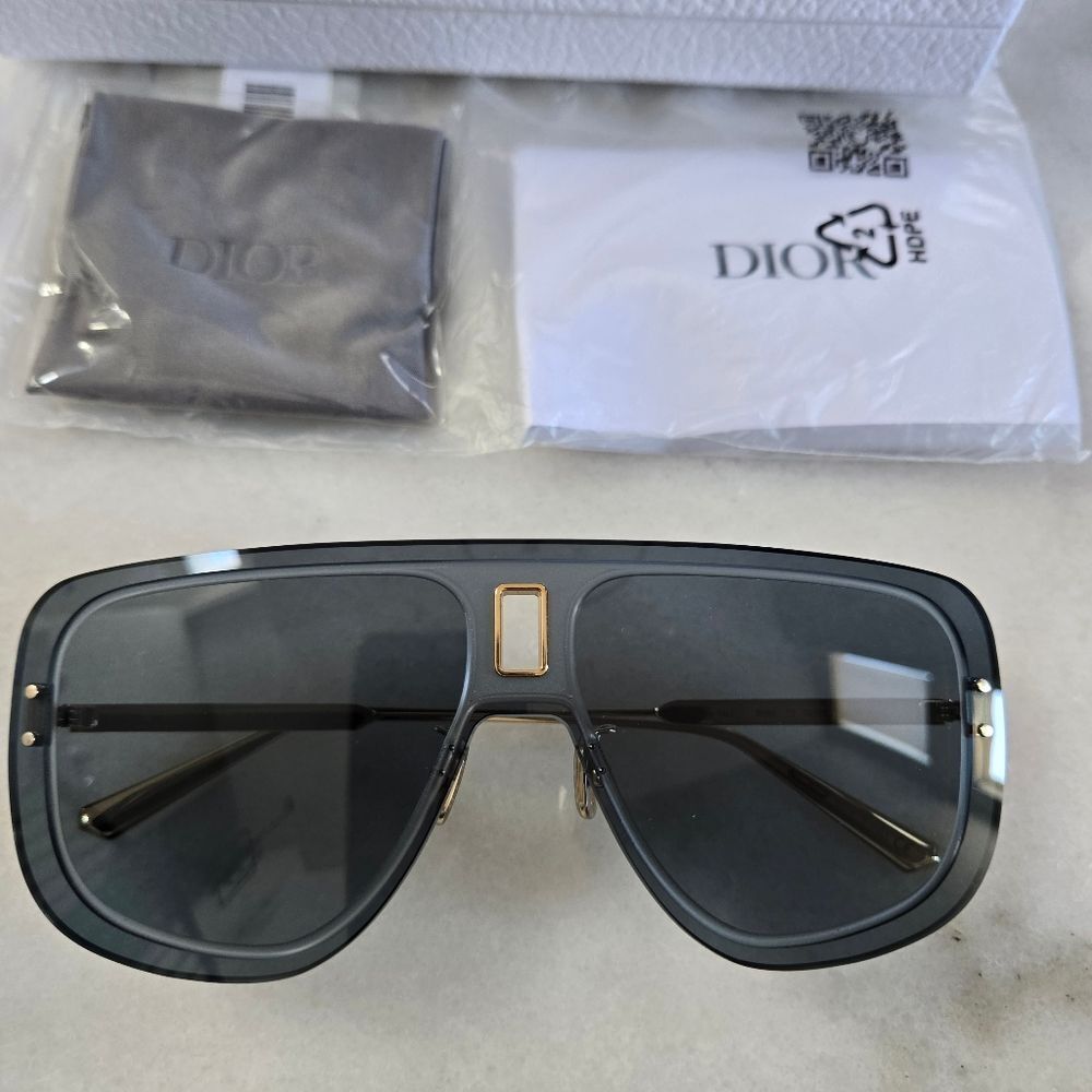 Dior Ultradior Mu B0b0 Brand New Sunglasses Gold Blue Unisex Mask